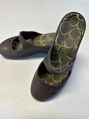 Crocs Frances Mary Jane Wedge Heel Womens Size 7 Shoes Slip On Comfort Brown • $6