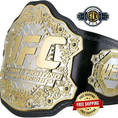 UFC ULTIMATE FIGHTING CHAMPIONSHIP BELT TITLE REPLICA 2MM ZINC Dual Plate Adult • $124.59