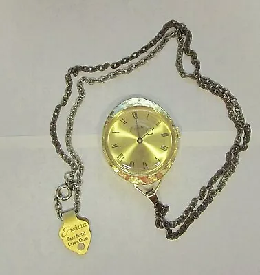 Vintage Womens ENDURA Gold Tone Pendant Wind Up Mechanical Watch WORKS With TAG • $18.95