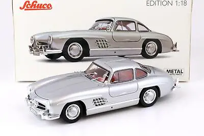 1:18 Schuco Mercedes 300 Sl Coupe Gullwing Silver/Red Interior • $115.36
