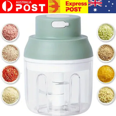 300ML USB Rechargeable Mini Food Garlic Grinder Electric Garlic Chopper Cordless • $12.99