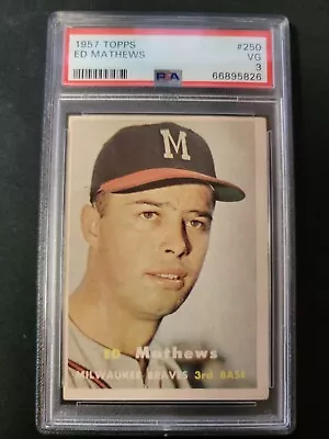 1957 Topps Ed Matthews #250 PSA 3 VG • $42