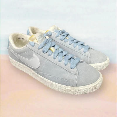 £19.99 • Buy Nike Blazer Low UK4 Women's Light Blue Suede Trainers EUR37.5 US6.5 517371-402