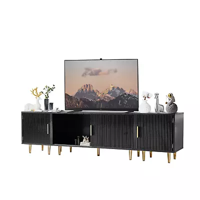 Redlife Mid-Century Modern TV Stand For 80  TV Entertainment 4 Storage Cabinets • $139.99