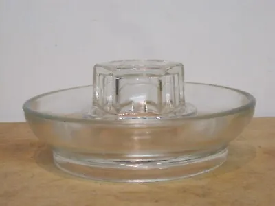 Vintage Chicken Poultry Clear Glass Water Feeder Base No. 569 Pat. Appl'd For • $9