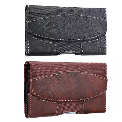 Universal Soft Leather Waist Fanny Pack Mobile Phone Belt Bag Phone Holder Bag • £10.39