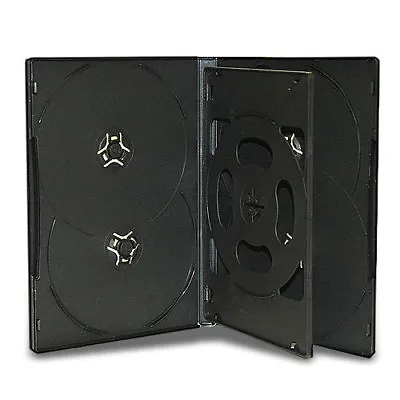 25 Black 14mm Multi Six Disc (Hold 6 Discs) CD DVD Storage Box Case With Tray • $24.99