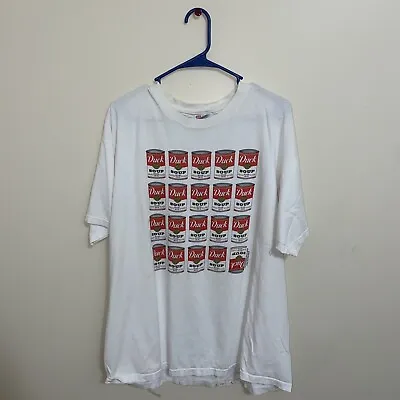Vintage RARE ANDY WARHOL PARODY Campbells Duck Soup Can Print T Shirt Size XL • $29.99