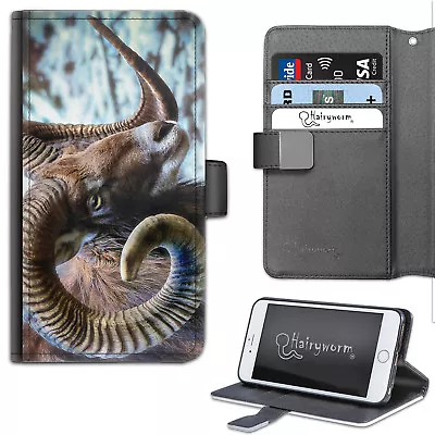 Mouflon Sheep Phone Case;PU Leather Wallet Flip Case;Cover For Samsung;Apple • £14.99