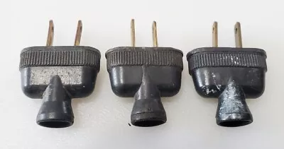 3 Vintage Electric Lamp Fan Radio Plugs Black Rubber Eagle  • $14.99