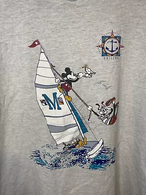 VINTAGE MICKEY DISNEY SAILING SHIRT ADULT M/L DISNEY GOOFY 22” X 26.5”  • $16.15