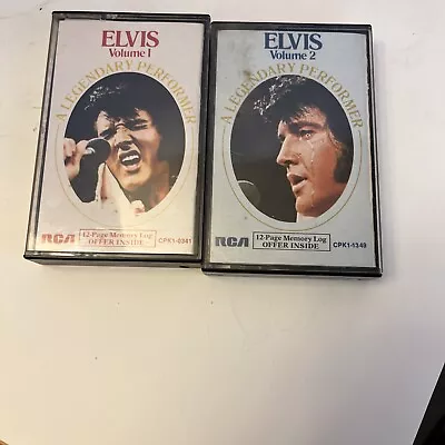 Vintage Cassette Tape Elvis A Legendary Performer Volume 1 & 2 • $10