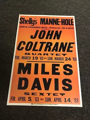 John Coltrane Miles Davis 1963 Los Angeles Promo Cardstock Concert Poster 12x18 • $8.99