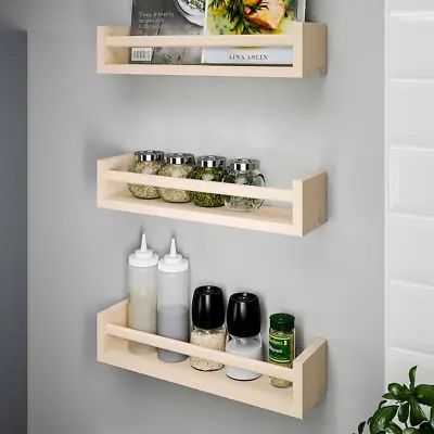 Wooden Spice Rack IKEA BEKVAM Aspen Book Shelf Picture Shelf Kitchen NEW 3 Set • £19.78