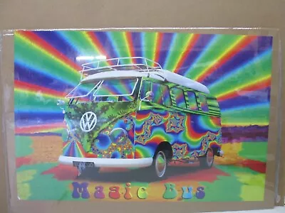 Trip 1 VW Magic Bus LOVE Psychedelic 1995 Poster Volkswagen Voo Doo 16903 • $40