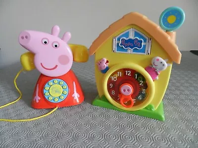 £19.99 • Buy Peppa's Cuckoo Clock Peppa Pig Clock & Pretend Play Telephone With Theme Tune