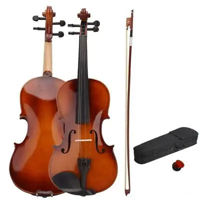 4/4 Full Size Natural Color Acoustic Violin W/ Case Bow Rosin • $49.99