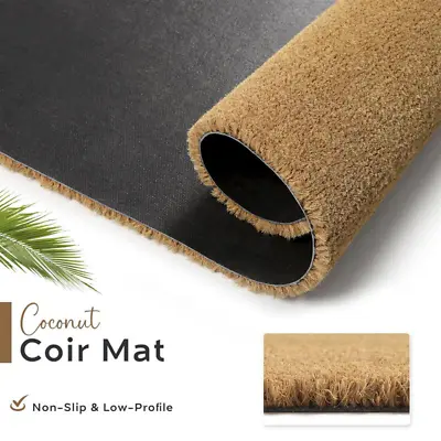 Heavy Duty Coir Door Mat Entrance Natural Matting Garden Indoor Outdoor Doormats • £9.51