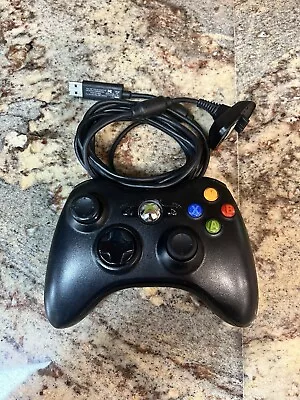 Microsoft Xbox 360 Wireless Controller OEM Black With Charging Wire (Pre-Owned) • $12.99