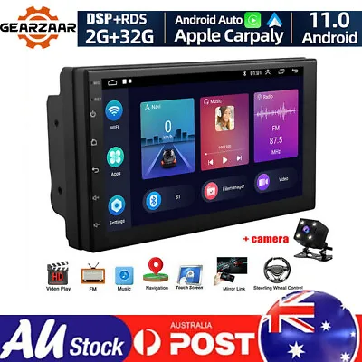 7  Android 11 Double 2DIN Car Stereo Radio GPS Navi Head Unit WiFi CarPlay 2+32G • $97.99