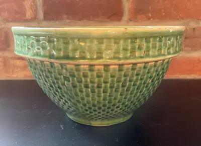 Vintage Green Crockery Mixing Bowl 9  • $27
