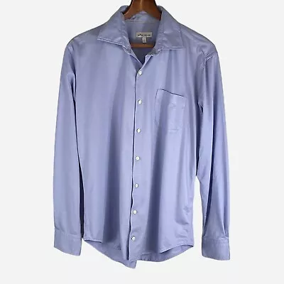 Peter Millar Sky Blue Casual Button Down Long Sleeve Shirt Soft Fabric Size L • $17.95