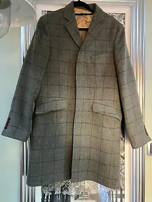 £165 • Buy 'HARVIE & HUDSON' Of Jermyn St London 3/4 Length Covert Tweed Coat Size L.
