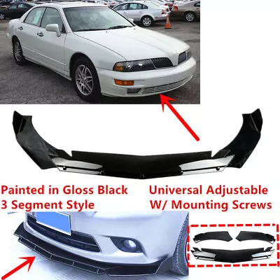 Add-on Universal For 1999-03 Mitsubishi Diamante Front Bumper Lip Splitter Black • $55.90