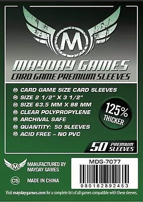 50 Mayday Games Premium Card Game Sleeves (63.5 X 88mm) MDG7077 • £2.50