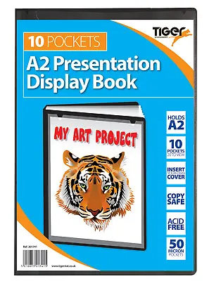 Tiger Presentation Display Book A5/A4/A3/A2 Black Office Folder Portfolios • £4.85