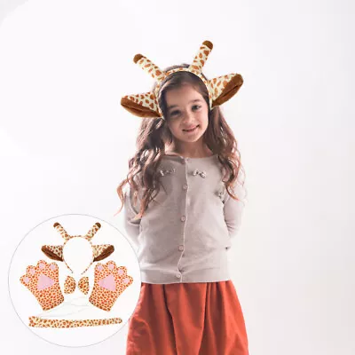  Party Headband Tail Giraffe Costume Animal Ears Miss Child Clothing Cartoon • £7.48