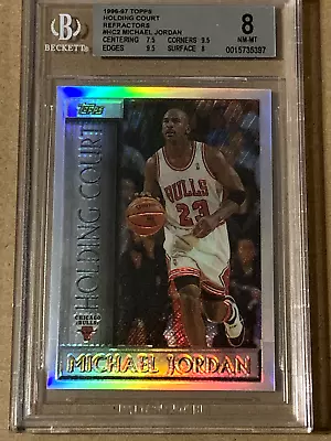 Michael Jordan 1996-97 Topps Holding Court Refractor BGS 8 With 2 9.5s • $183.50