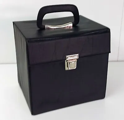 Vintage  7  Vinyl Record Storage Box Black Carry Case (1980's) • £19.99