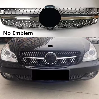 Front Grill Center Grille For Mercedes CLS Class C219 Diamond Style Black Chorme • $99.47