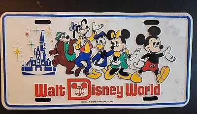 Vintage 1980's Walt Disney World - Mickey & Friends License Plate - Metal • $5