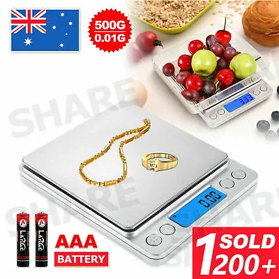 0.01G-500G Mini Electronic Digital Pocket Gold Jewellery Weighing Kitchen Scales • $12.85