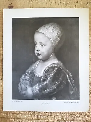 BABY STUART BY VAN DYCK.VTG EXTRA SIZE 12 X10  PERRY ENGRAVING PRINT*EP10 • $12.82