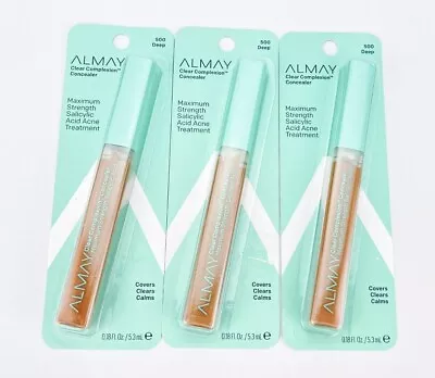 Almay Clear Complexion Concealer 500 Deep Salicylic Acid Acne Treatment Lot Of 3 • $16.11