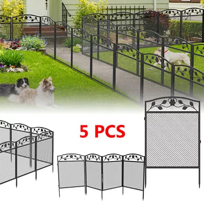 5X Garden Decorative Fence 5 Panels 44in X 24in Wire Mesh Border Edging Barrier • £109.98