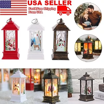 $8.64 • Buy Christmas LED Light Up Lantern Xmas Santa Claus Table Lamp Ornament Decorations