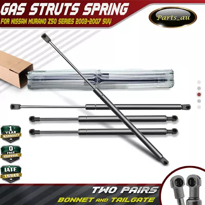 Set Of 4 Bonnet+Tailgate Gas Struts For Nissan Murano Z50 03-07 Front Left&Right • $46.99