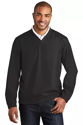 Port Authority Golf Wind Shirt Zephyr V-Neck Pullover Windbreaker Jacket J342 • $14.63