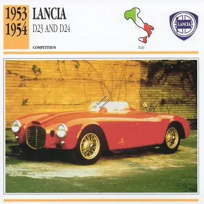 £1.99 • Buy 1953-1954 LANCIA D23 / D24 Racing Classic Car Photo/Info Maxi Card