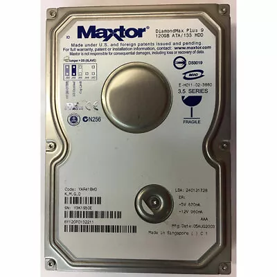 6Y120P0132211 - Maxtor 120GB 7200 RPM IDE 3.5  HDD • $57