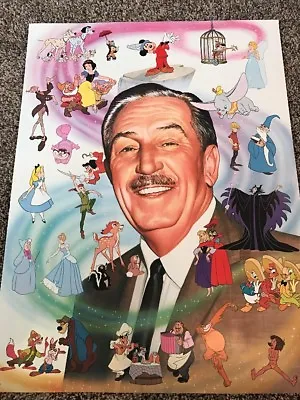 Walt Disney Poster 18x24 Mickey Minnie Mouse Donald Duck Snow White Cinderella • $7.97