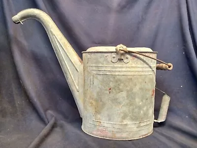 Vtg Antique Old Galvanized Steel Oil Gas Service Station Radiator Water Fill Can • $39.99