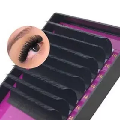 False Eyelash Extension Premium Individual B C D CC 16 Rows Natural Long Mink • $6.39