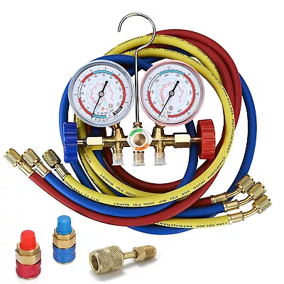 R-12 R-22 R134-a Manifold Gauge Set HVAC A/C Refrigeration Charging Service F8I5 • $29.92