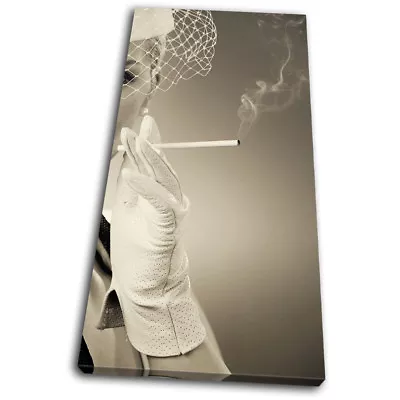 Smoking Retro  Vintage SINGLE CANVAS WALL ART Picture Print • £29.99