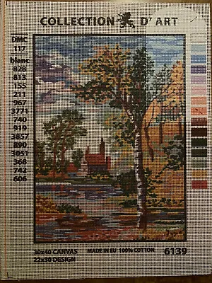 $21.98 • Buy Needlepoint Canvas 30x40 Castle In The Lake Canvas Only
